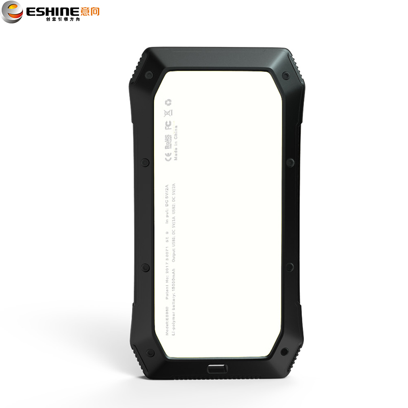 15000mah solar power bank with camping light and warning light